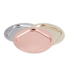 Factory wholesale stainless steel dinner plates, round craft plates, electroplated fruit plates, barbecue plates and display plates details Picture